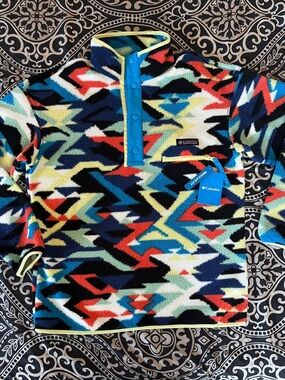 Columbia Men's Helvetia II Half Snap Fleece Pullover Compass Blue Reflections M